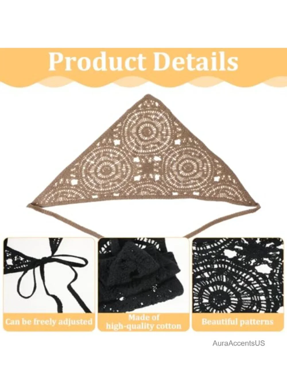 4pc Ladies Crochet Headband Scarf Wool Knitted Hair Wrap Women Headwear